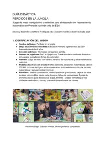 Portada de la guía didáctica de Perdidos en la jungla